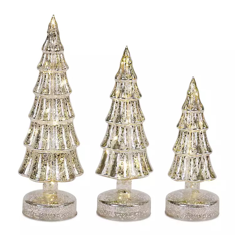Pre-Lit Snowdrop 3-pc. Christmas Tree Figurine Set | Kirkland's Home