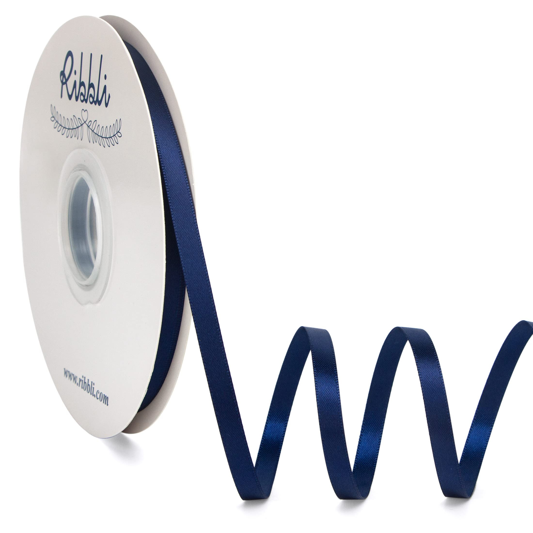 Ribbli Navy Blue Satin Ribbon,Double Faced Satin 1/4 inch x Continuous 50 Yards,Navy Ribbon Use f... | Amazon (US)