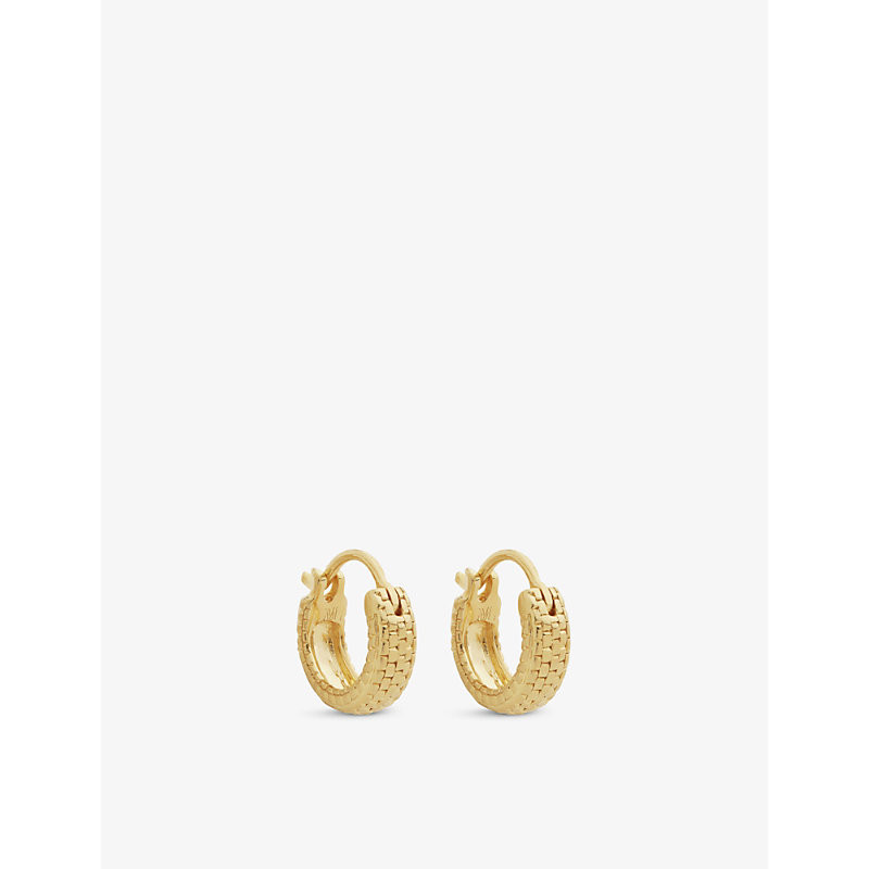 Monica Vinader Womens Heirloom 18ct Yellow-Gold Vermeil Huggie Earrings 1 Size | Selfridges