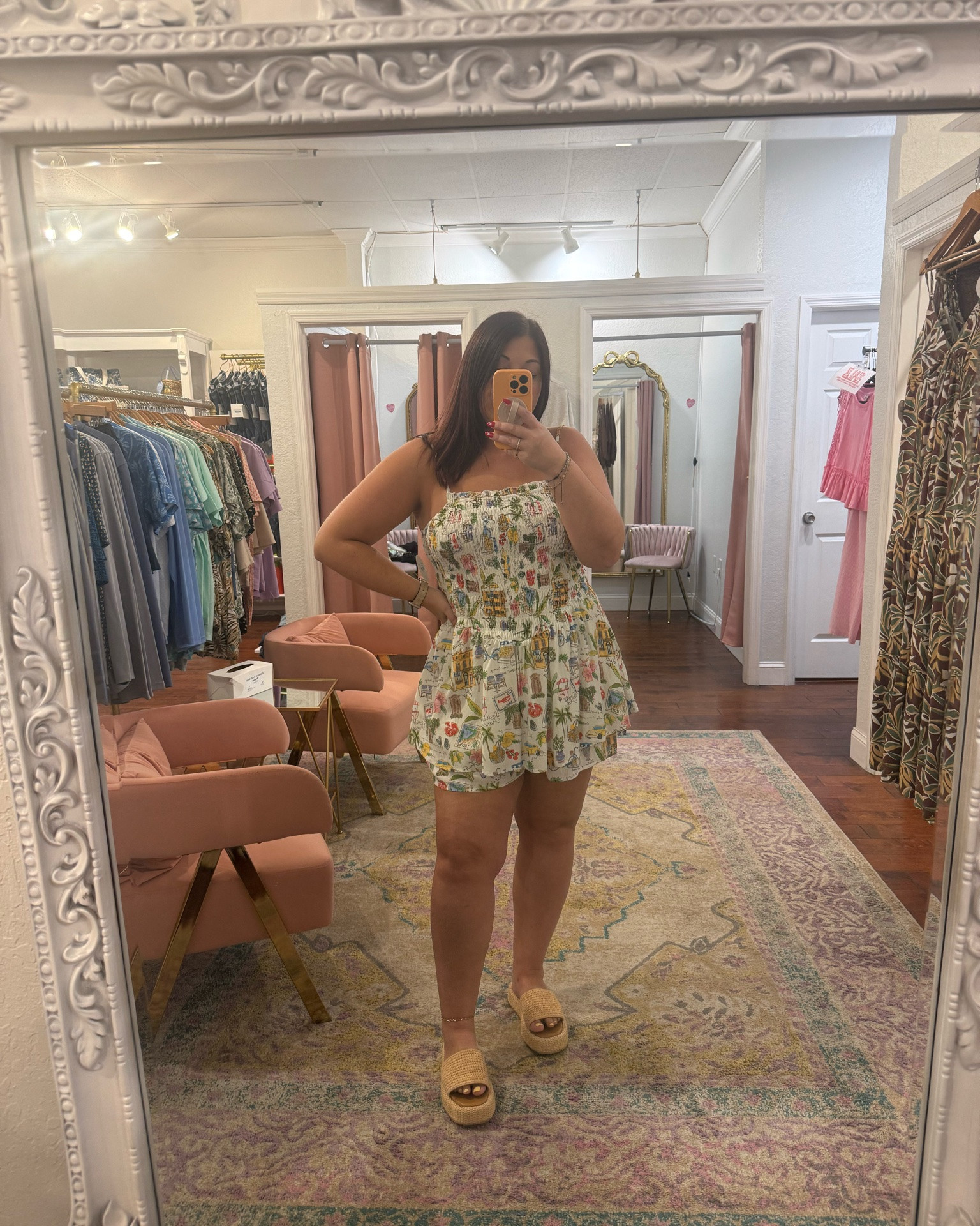 This romper is giving all the summer vacation vibes 🌴☀️ The colorful print is such a fun statement piece, and the smocked fit makes it as comfy as it is cute. Bonus: this exact pattern also comes in a maxi dress if you’re looking for a longer option! 

Wearing a size large in the romper.

#LTKootd #LTKTravel #LTKMidsize