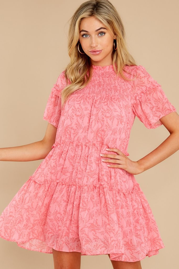 Catch His Eye Pink Print Dress | Red Dress 