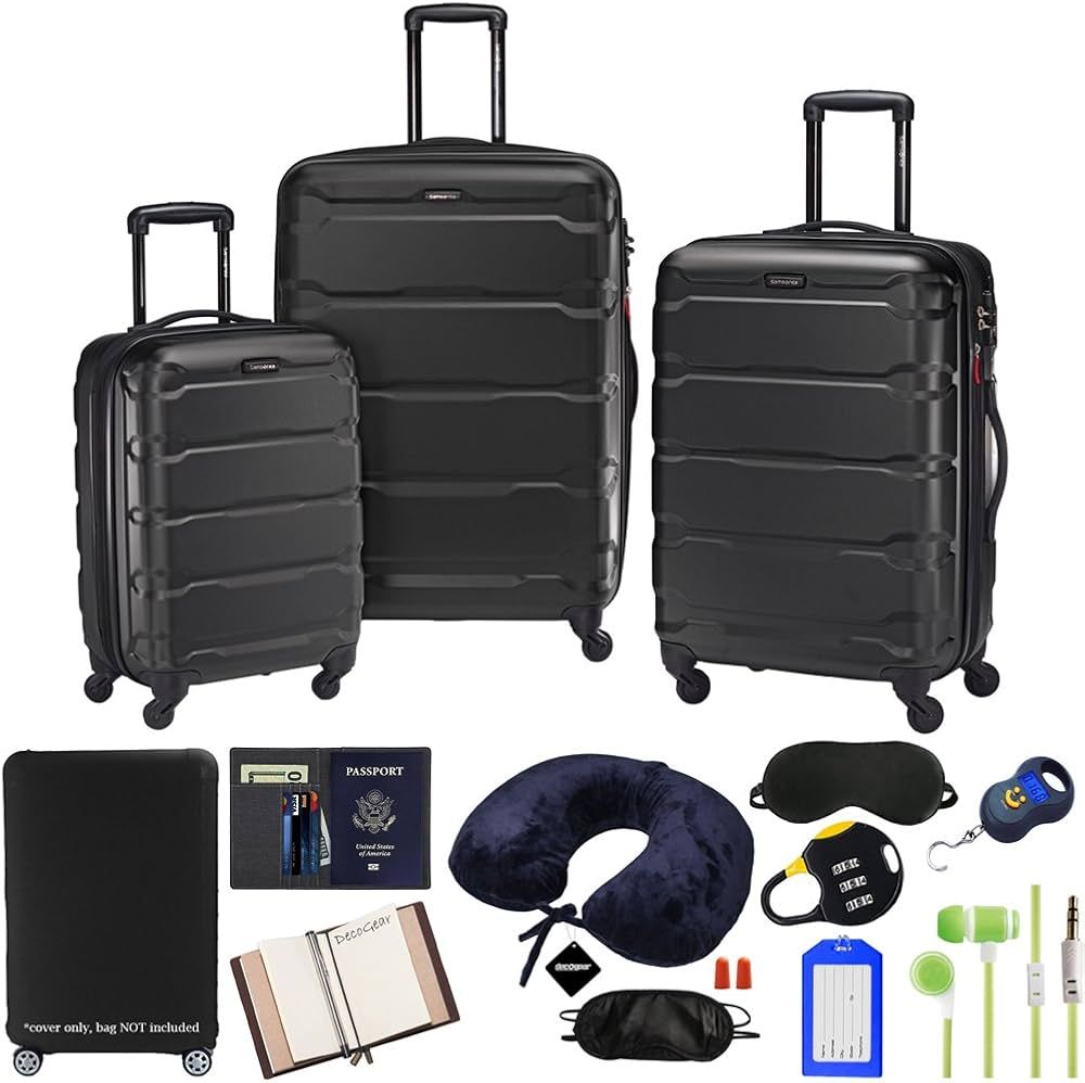 Samsonite 68311-1041 Omni Hardside Luggage Nested Spinner Set 20 Inch, 24 Inch, 28 Inch - Black B... | Amazon (US)