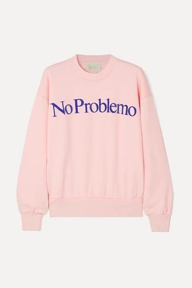 No Problemo flocked cotton-fleece sweatshirt | NET-A-PORTER (UK & EU)