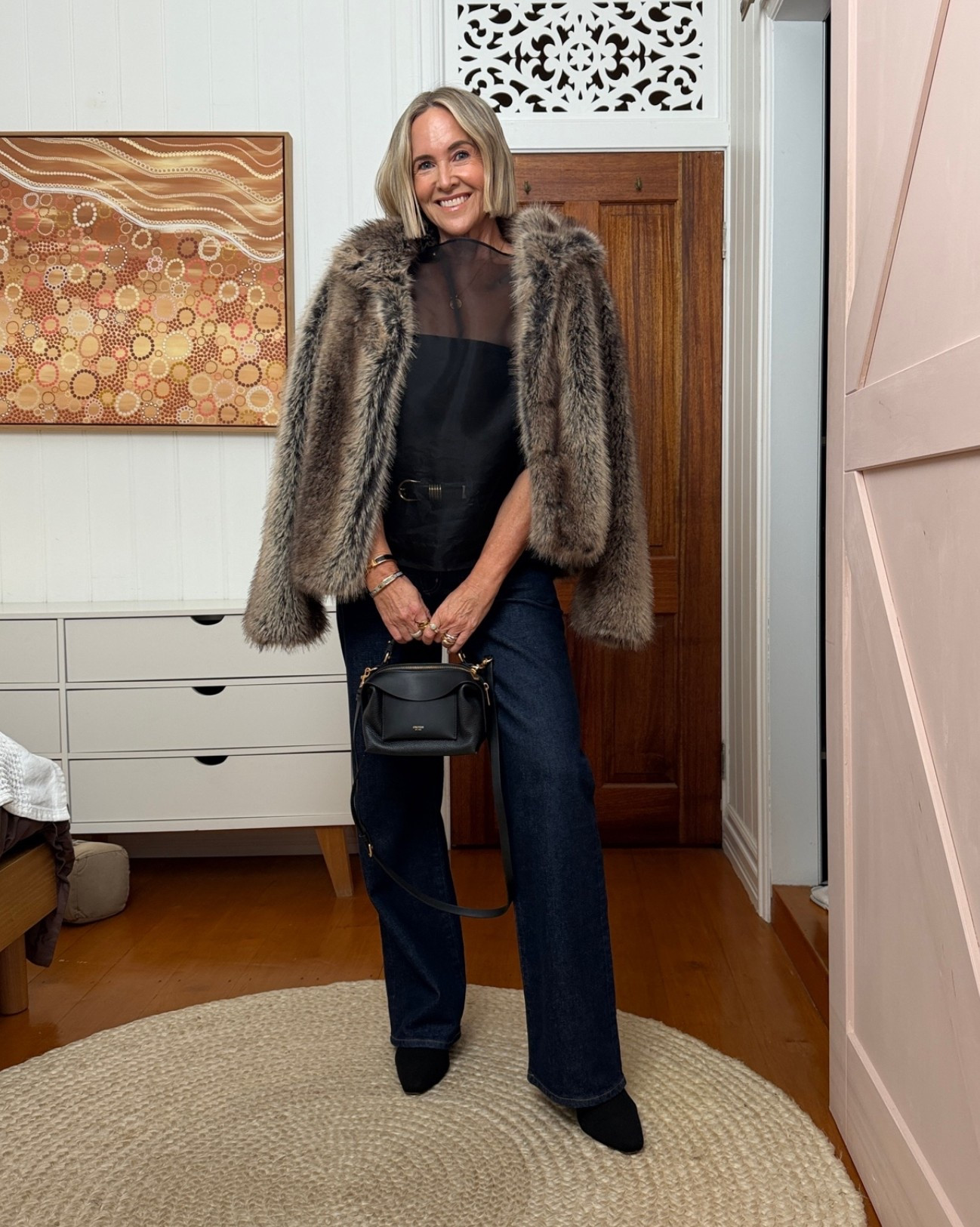 Mother of the 21YO 🎉🍾👯‍♀️

Faux fur (not current - was from Mint Velvet)
Silk top - size 12
Bandeau top underneath - size L
Jeans - size 29
Boots - FRANKIE4 Melrose boots

#LTKaustralia #LTKover50style #LTKpartywear