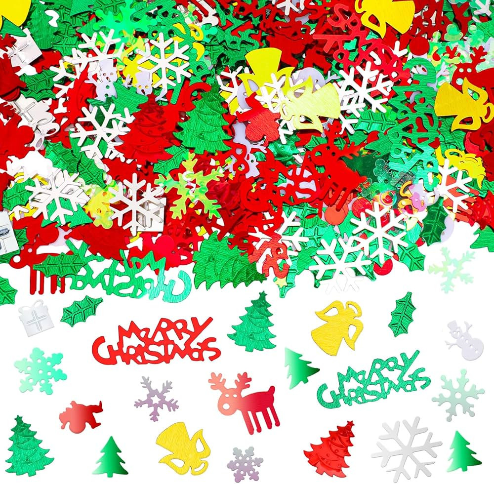 MARFOREVER Christmas Day Confetti Glitter Table Decorations Party Scatter Confetti, Red Green Whi... | Amazon (US)