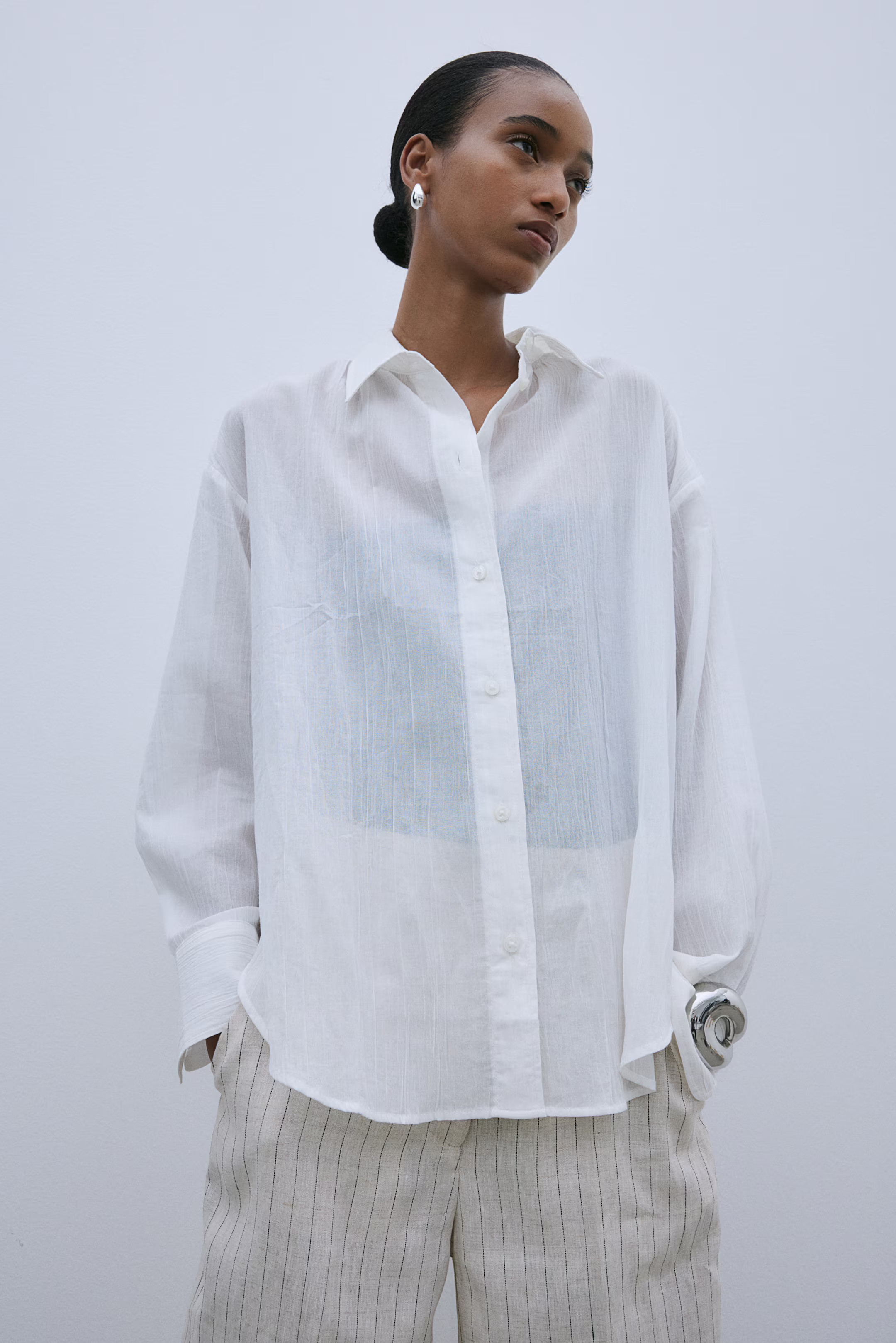 Crinkled Cotton Shirt | H&M (US + CA)