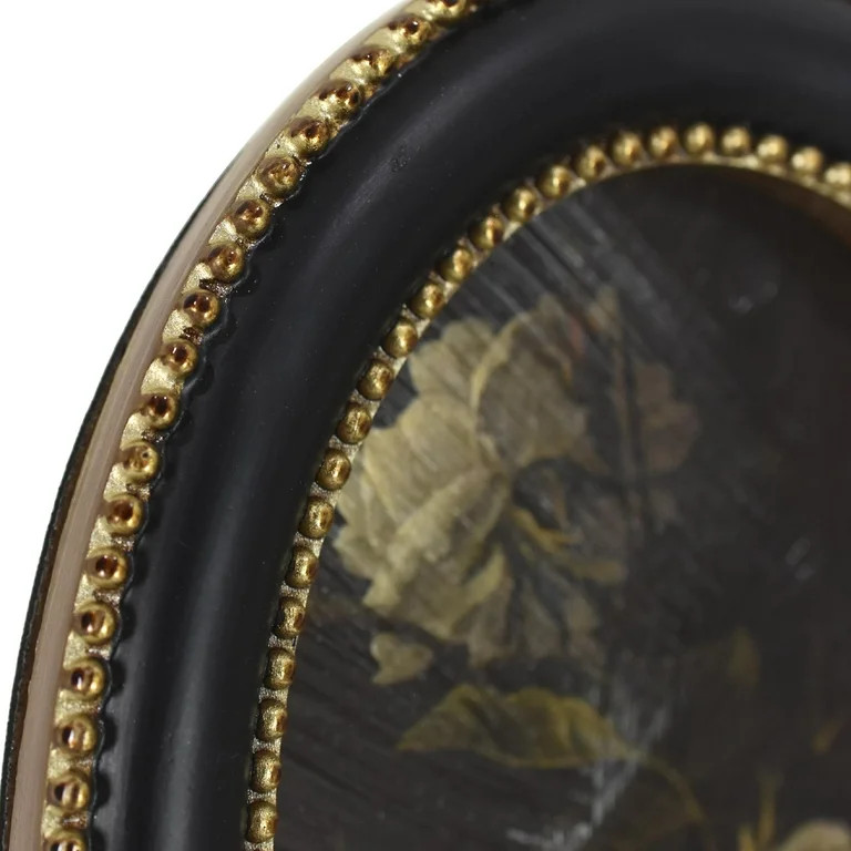 Home Decor Collection Black Round Wall Art or Tabletop, White Rose Floral Print by Antoine Monnoy... | Walmart (US)