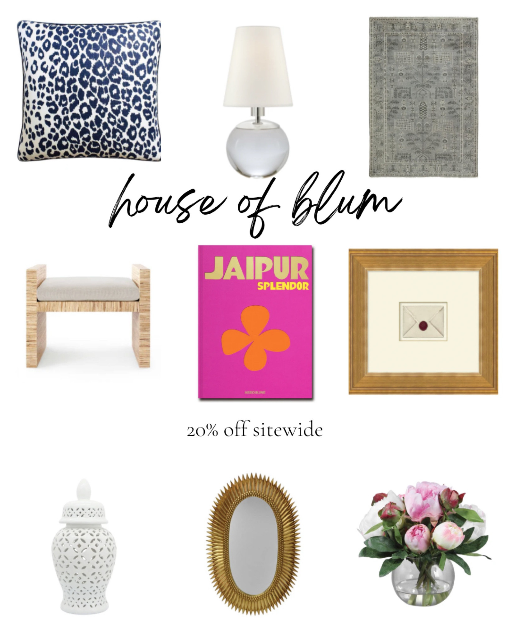 House of Blum Memorial Day sale! 20% off sitewide!!! 

#LTKSaleAlert #LTKHome #LTKGiftGuide