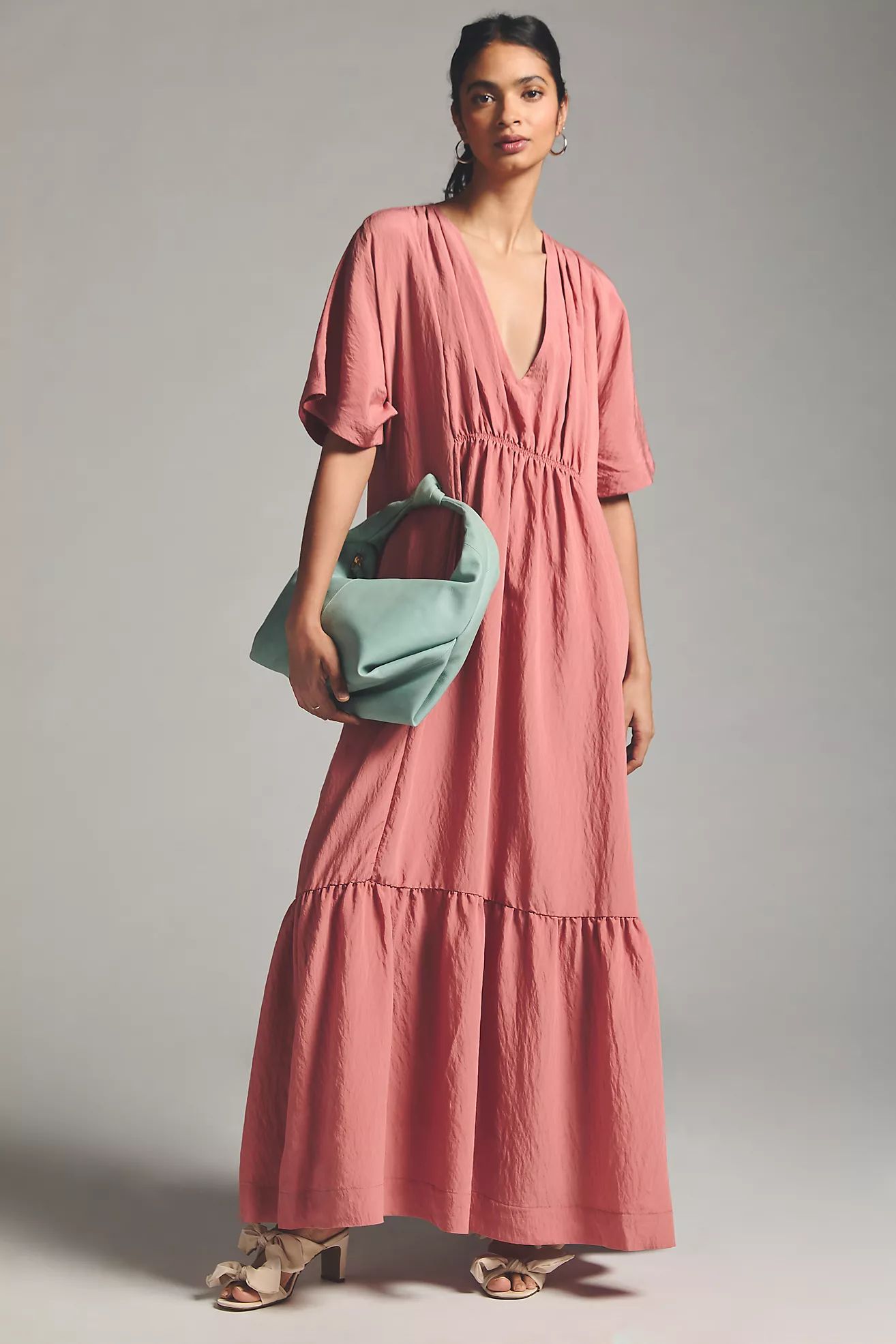 By Anthropologie V-Neck Waistless Maxi Dress | Anthropologie (US)