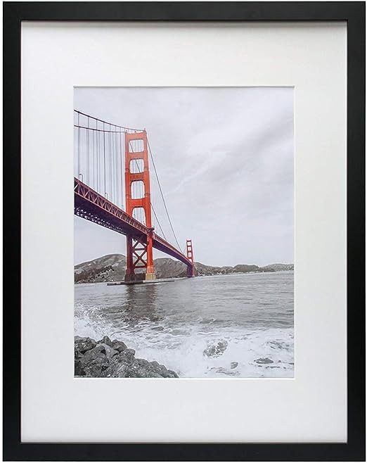 Frametory, 16x20 Black Picture Frame - Made to Display Pictures 11x14 Photo with Ivory Color Mat ... | Amazon (US)