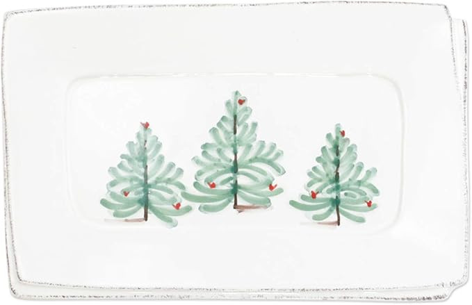 Vietri Lastra Holiday Small Rectangular Tray, Ceramic Artisan Serving Platter, Table Decor | Amazon (US)