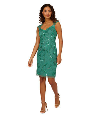 Women's Beaded Mesh Cocktail Dress | Macy's