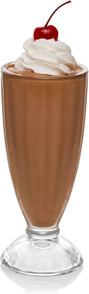 Libbey Fountain Shoppe Milkshake Glasses, 12-ounce, Set of 6 | Amazon (US)