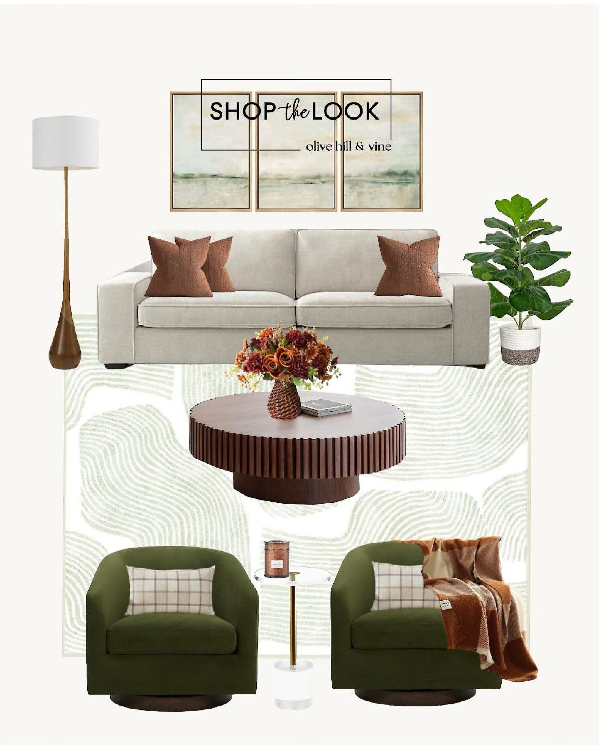 Fall is just around the corner, and your living room is ready! Layer in a plaid throw, warm autumn hues, and cozy textures. Add an elegant La Jolie Muse candle, burnt orange faux florals, and seasonal coffee table books to give your space a subtle, stylish fall refresh. 🍂 

#LTKFallSale #LTKSeasonal #LTKHome