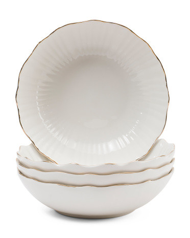 4pk Aubrey Gold Rim 8.5in Pasta Bowl | Kitchen & Dining Room | Marshalls | Marshalls