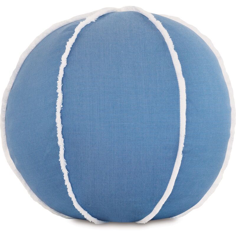 Lilo 12" Outdoor Ball Pillow, Blue/White | One Kings Lane