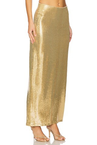 Show Me Your Mumu Saturday Skirt in Gold Shiny Stretch from Revolve.com | Revolve Clothing (Global)