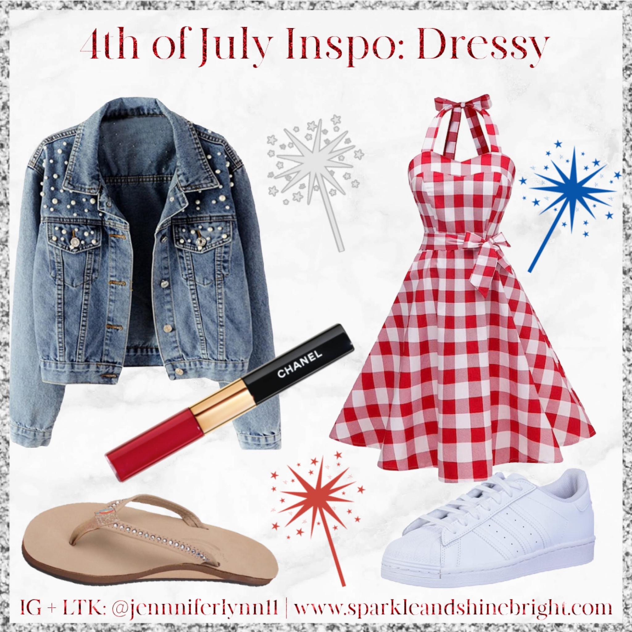 4th of July inspo for a dressy look 
Chanel lip shade: 47 Daring Red

#LTKFind #LTKSeasonal