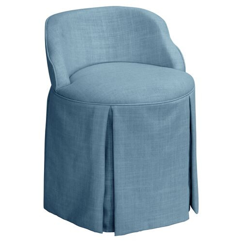 Addie Vanity Stool, Linen | One Kings Lane