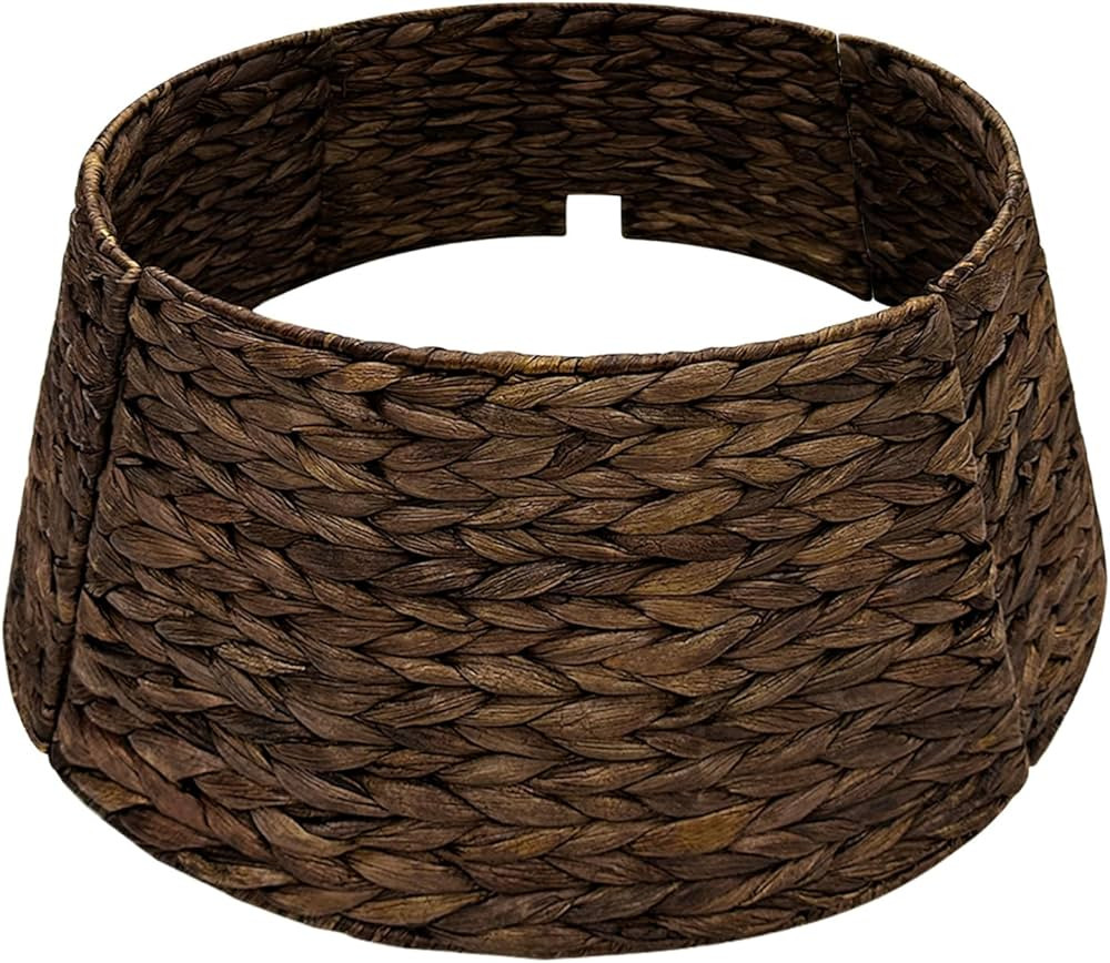 AerWo 24in Christmas Tree Collar, Woven Wicker Tree Collar for 4-7.5 Ft Tree with Cord Cut-Out, R... | Amazon (US)