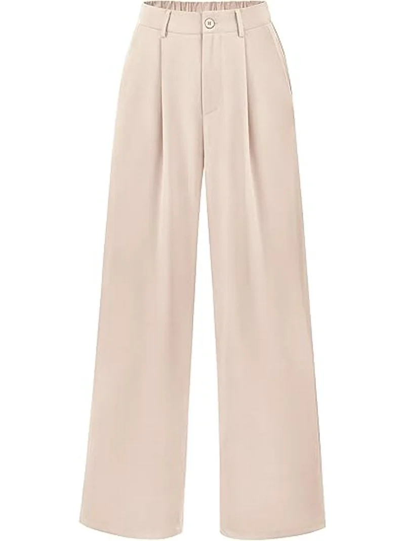 PRETTYGARDEN Women's Wide Leg Suit Pants Loose Fit High Elastic Waisted Business Casual Long Trou... | Walmart (US)