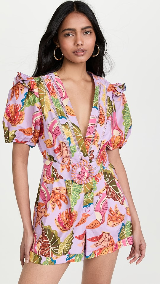 Lilac Beaks & Bananas Romper | Shopbop