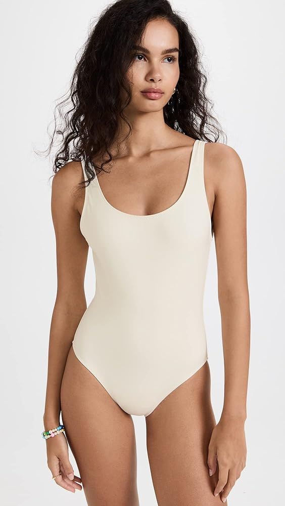 Solid & Striped Women's One Piece Swimsuit | The Anne-Marie | Cream | Amazon (US)