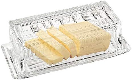 Bezrat Glass Butter Dish with Lid | Classic 2-Piece Design Butter Keeper | Covers and Holds a Sta... | Amazon (CA)