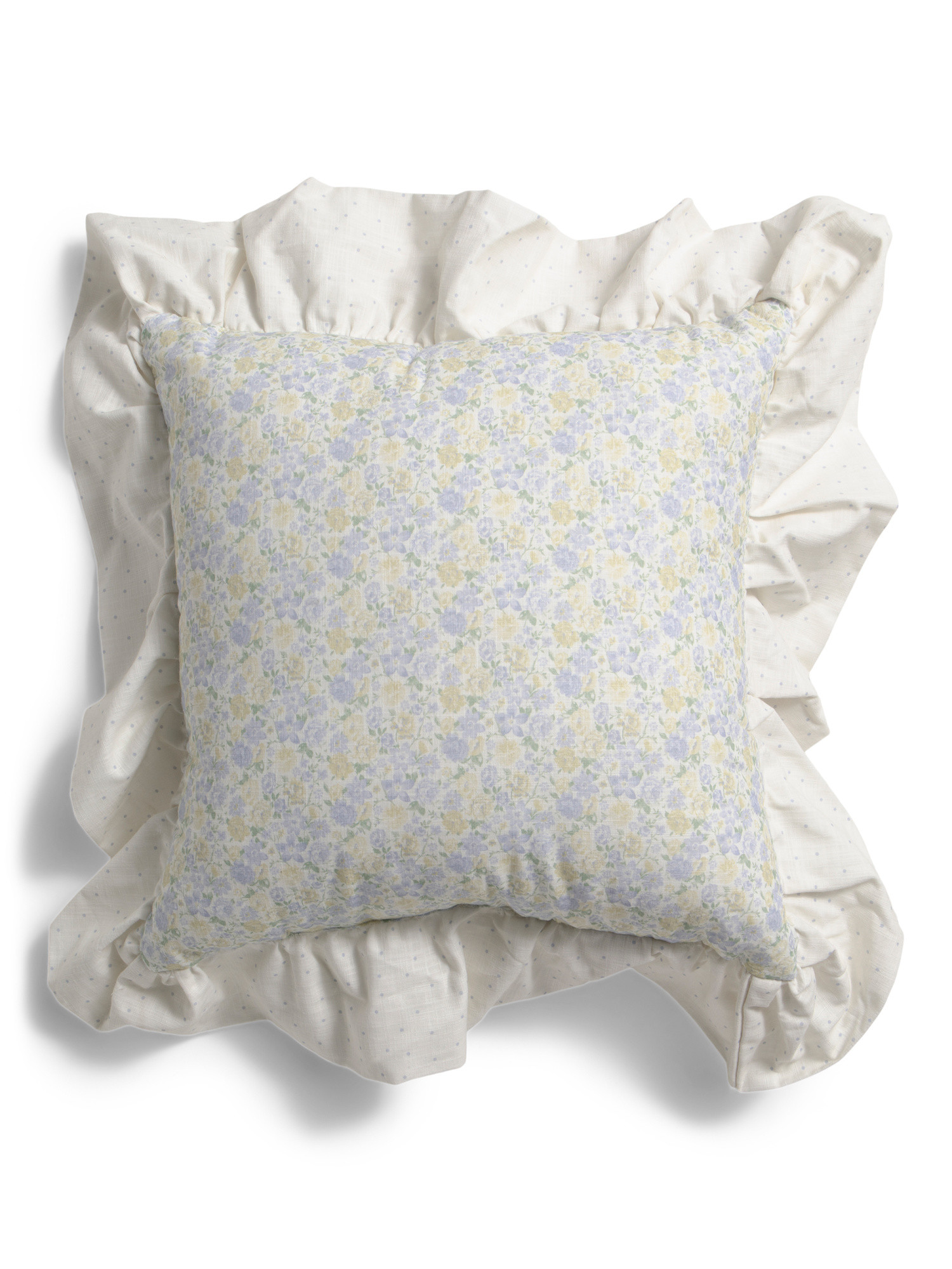 16x16 Floral Print Exaggerated Crochet Ruffle Pillow | Throw Pillows | Marshalls | Marshalls