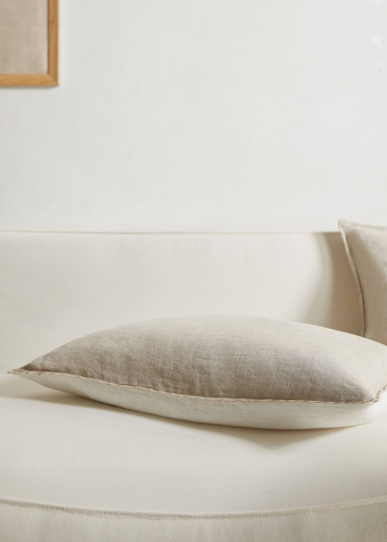 100% linen two-tone cushion case 40x60cm -  Home | Mango Home Netherlands | MANGO (NL)