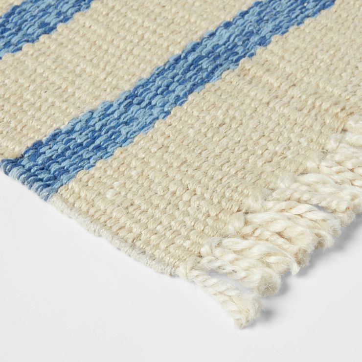 34" x 20" Jute Striped Kitchen Rug Blue - Threshold™ | Target