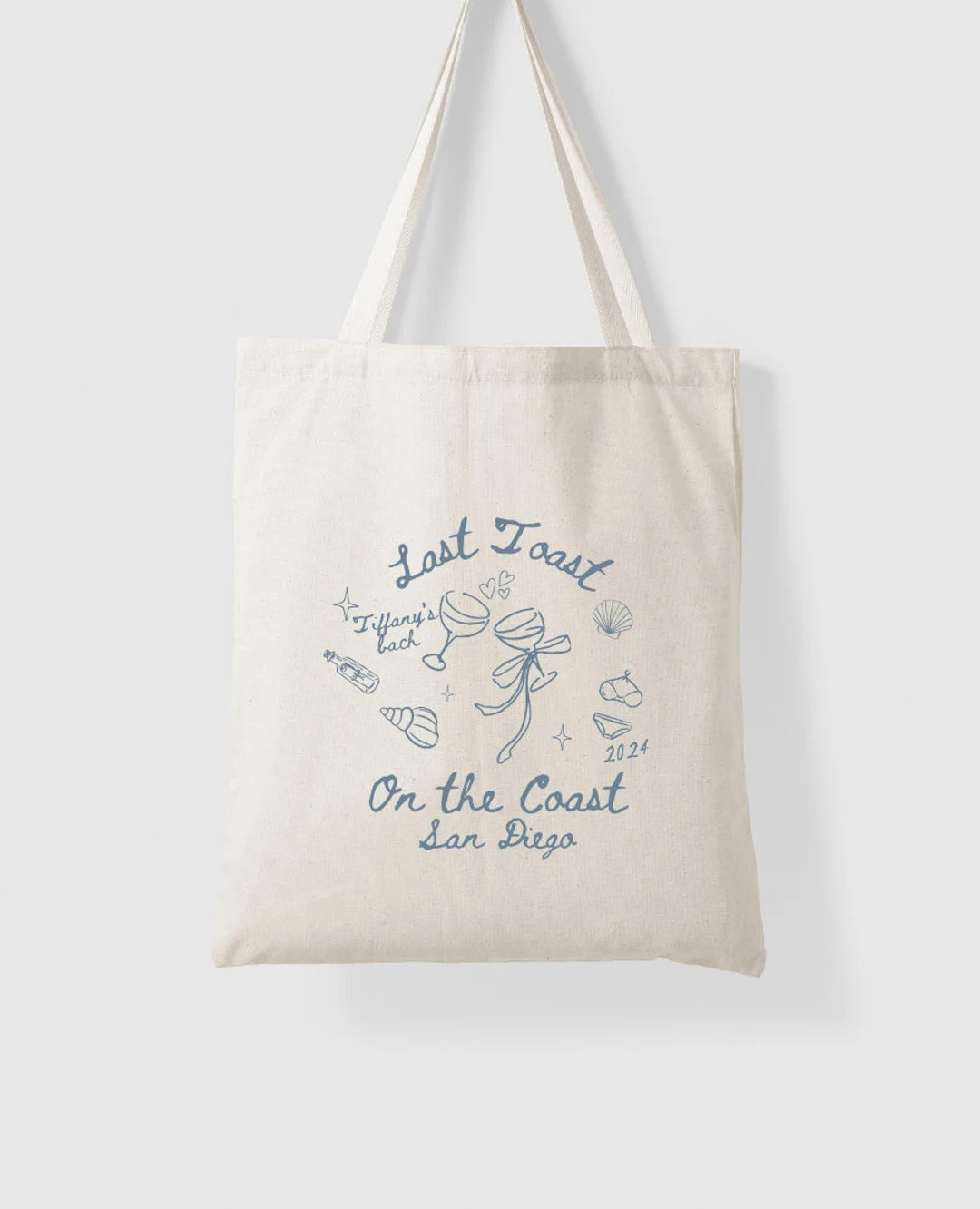 Last Toast on the Coast Bachelorette Tote for Coastal Bach Party Favor Bag for Bridesmaids Coasta... | Etsy (US)