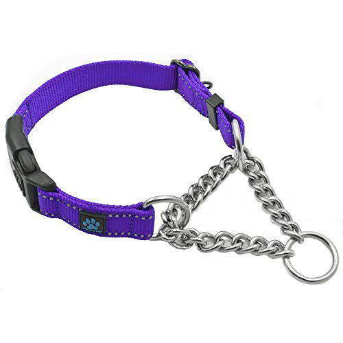 Max and Neo Stainless Steel Chain Martingale Collar - We Donate a Collar to a Dog Rescue for Every Collar Sold (Medium, Purple) | Amazon (US)
