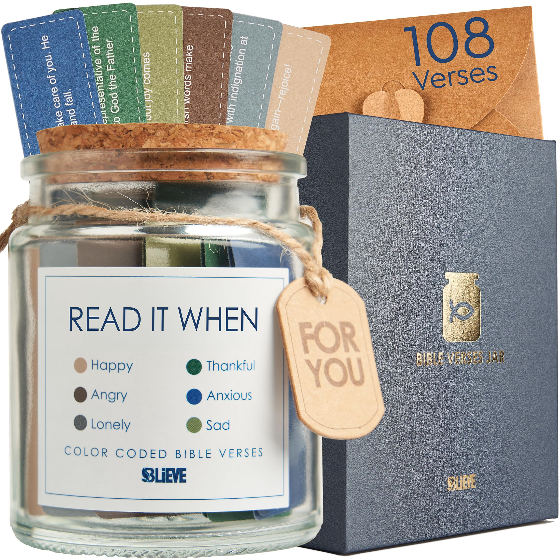 BLIEVE- Bible Verse Jar, Read Me When Bible Verses Jar For Daily Encouragement, Christian Valenti... | Amazon (US)