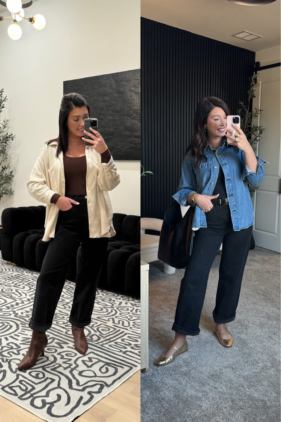 Same jeans, same size 29 but a 15lb weight difference. These are my most worn Madewell jeans. I’ve had them for over a year and they have worked so well at many different weights. They do run a little big and have some give to them  

#LTKMidsize #LTKStyleTip