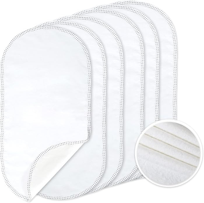 TILLYOU Waterproof Changing Pad Liners 6 Pack, 100% Cotton Reusable Cloth Diaper Liners, White | Amazon (US)