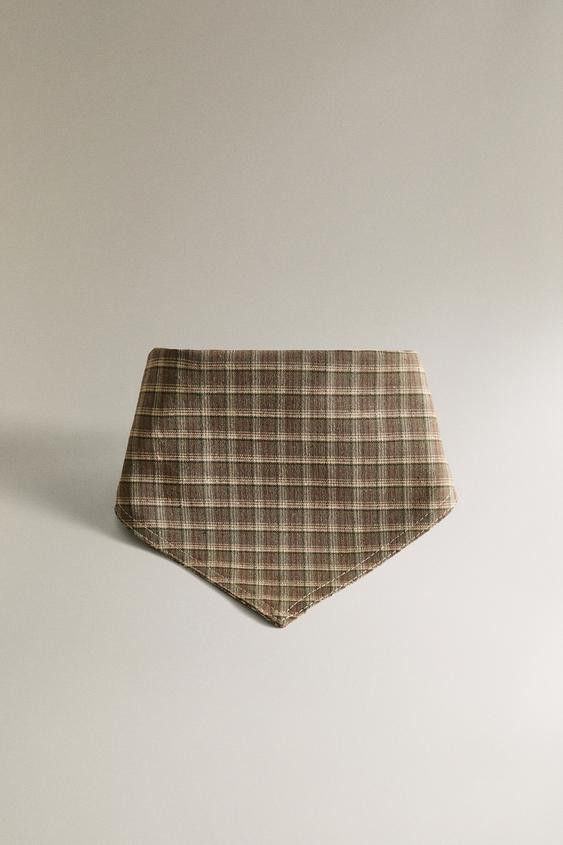 CHECK COTTON LINEN PET BANDANA | Zara US
