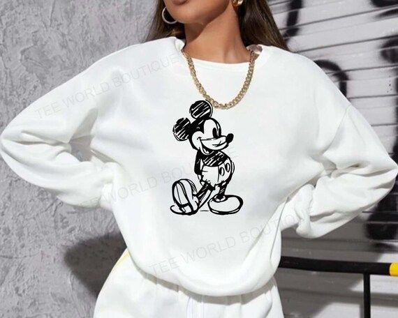 Disney Crewneck Mickey Mouse Sweatshirt Mickey Mouse Hoodie | Etsy | Etsy (US)