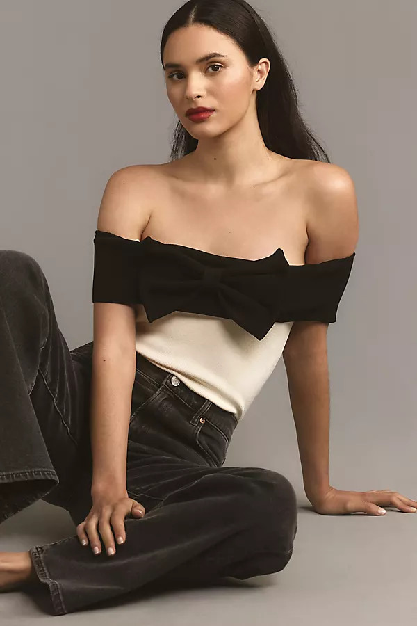 Maeve Off-The-Shoulder Bow Top | Anthropologie (US)