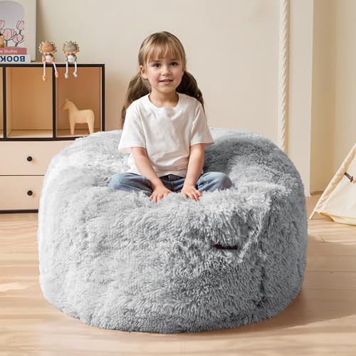 MAXYOYO Kids Bean Bag Chair, Stuffed Faux Fur Bean Bag for Toddler, Ultra Soft Floor Sofa with High-Density Foam Filling, Lazy Chair for Living Room, Playroom, Nursery Room | Amazon (US)
