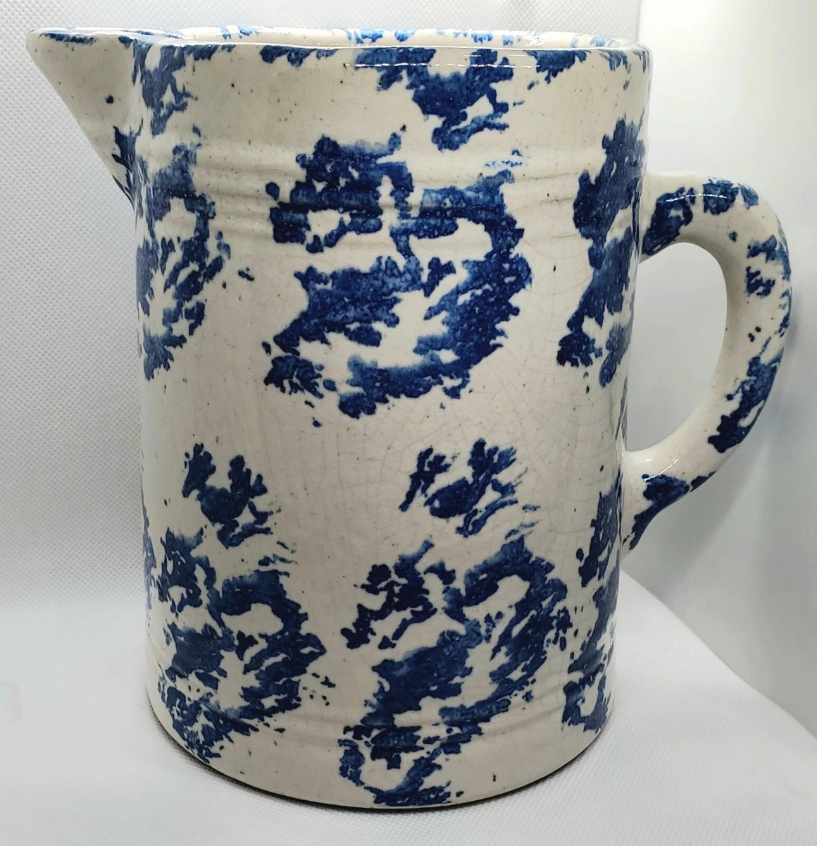 Antique Spongeware Pitcher Blue White  | eBay | eBay US