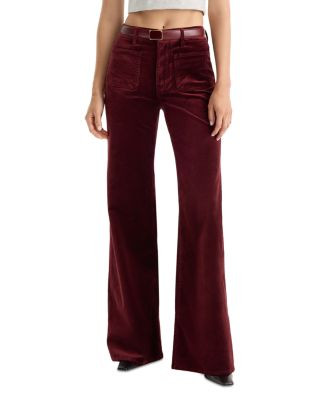 Good American Good Waist Velvet High Rise Palazzo Jeans in Berry Noir | Bloomingdale's (US)