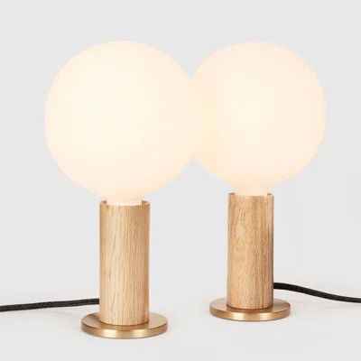 Knuckle Table Lamp In Oak + Sphere IV | Wayfair North America