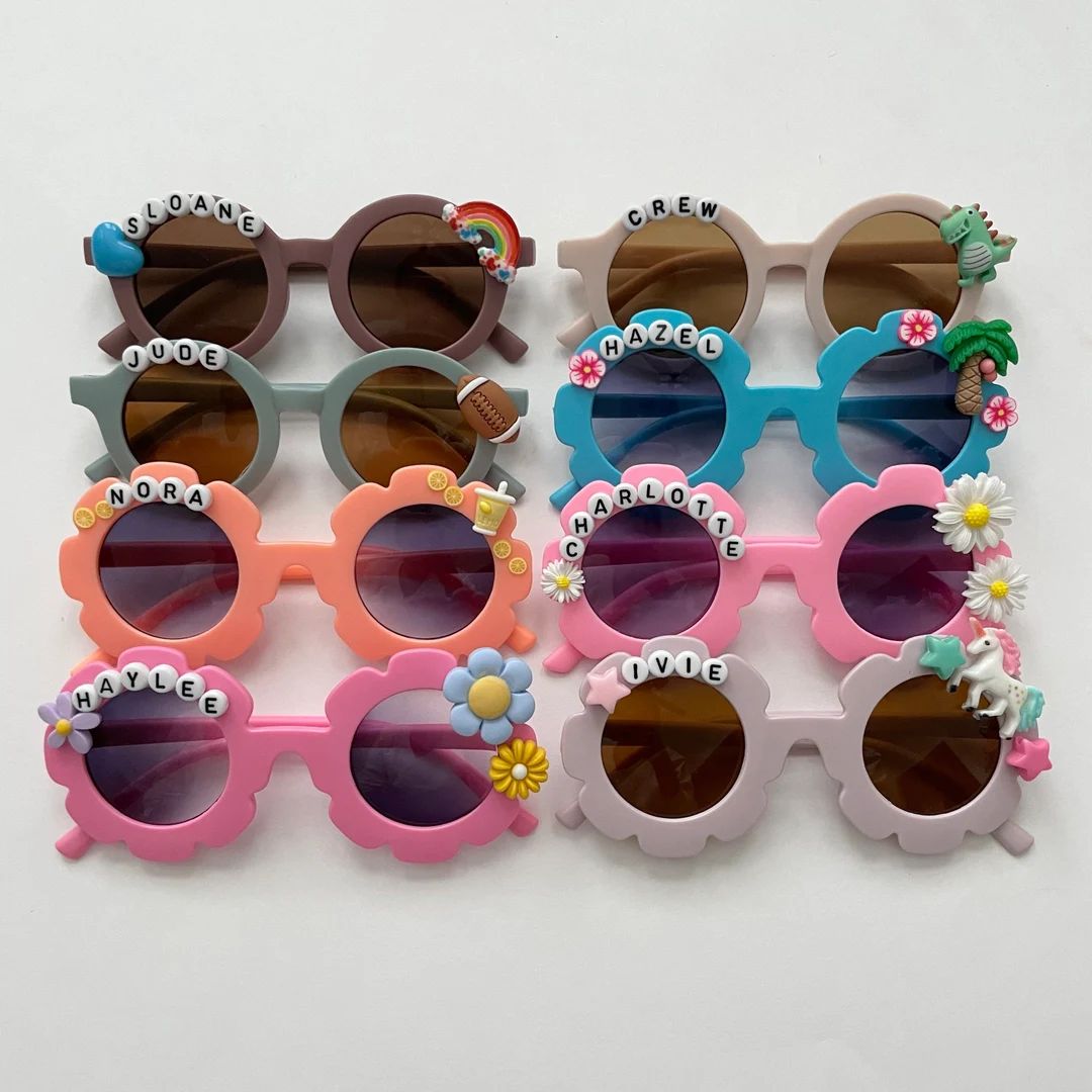 Personalized Sunglasses for Kids, Daisy Glasses, Neutral Glasses, Toddler Glasses, Custom Sunglas... | Etsy (US)