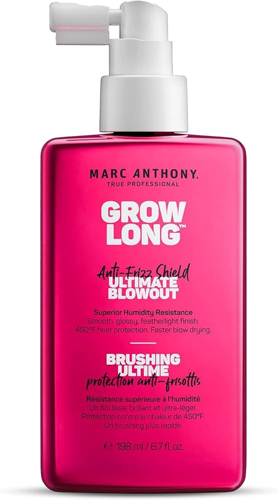 Marc Anthony Anti-Frizz Shield Ultimate Blowout Spray, Grow Long - Smooth, Shiny Hair in High Hum... | Amazon (US)