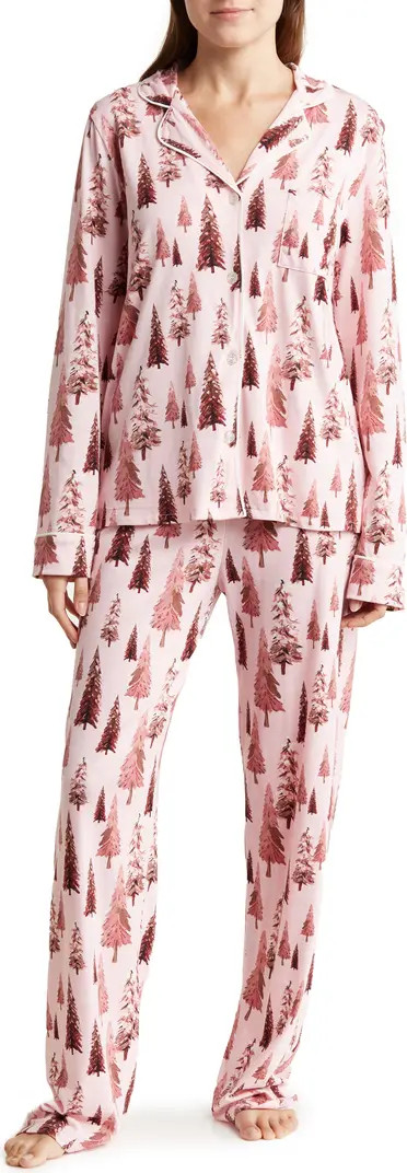 Long Sleeve Button-Up Shirt & Pants Pajamas | Nordstrom Rack