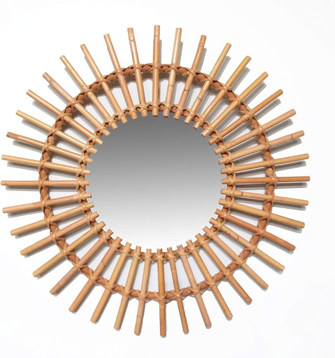 Natural Rattan Sun Wall Mirror | Amazon (US)