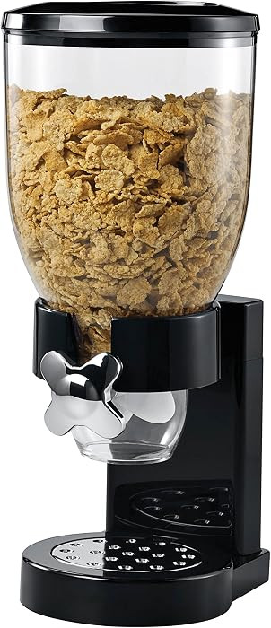 Honey-Can-Do Dry Food Dispenser, Single Control, Black/Chrome | Amazon (US)