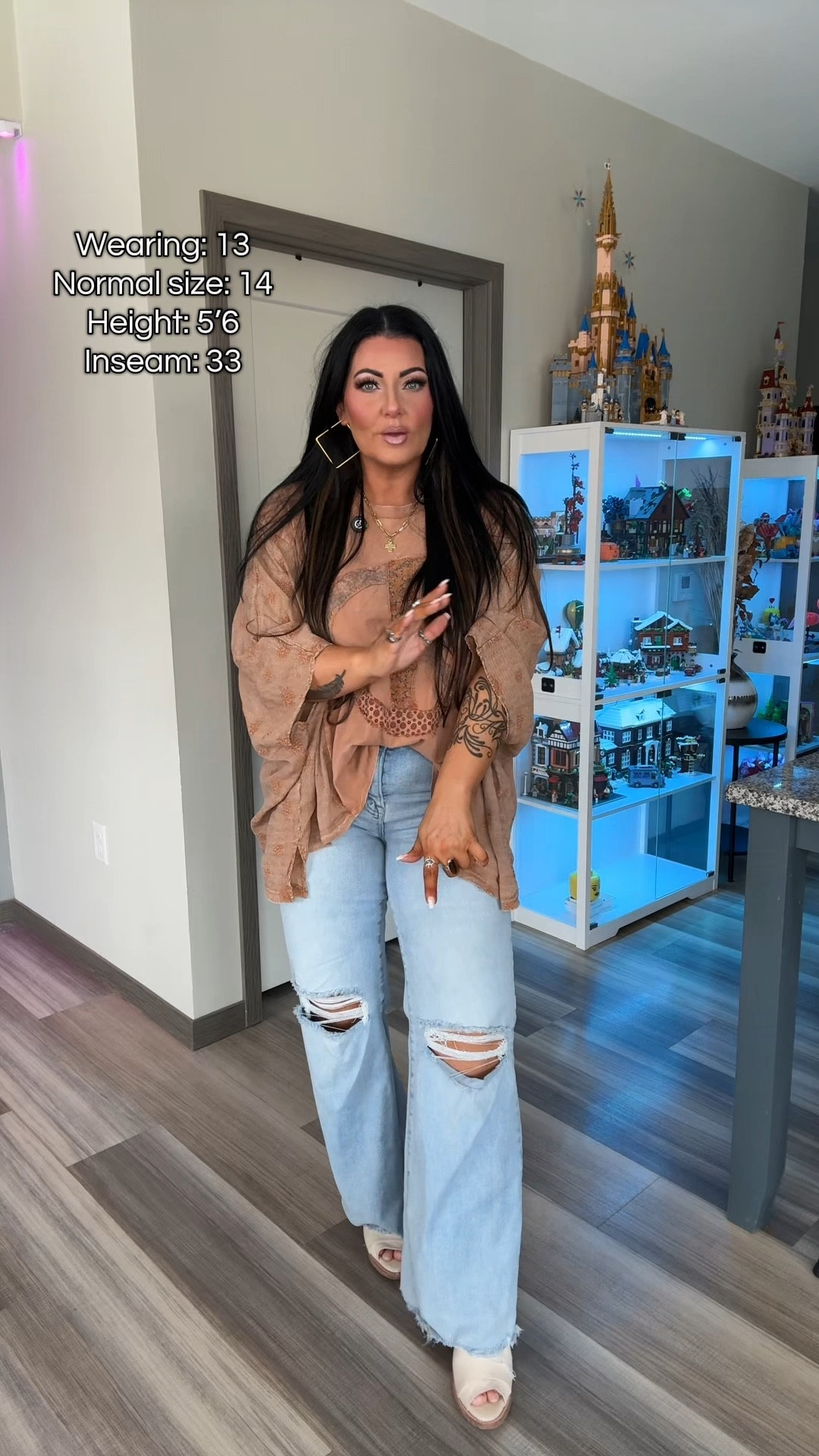 Be sure to size down one in the jeans. I’m a 14 wearing a 13. The top I’m wearing an XL. Runs oversized. Code: ambergoobs at checkout on Threebirds Nest saves$$

#LTKMidsize