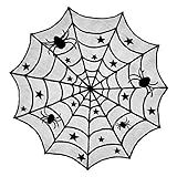 DII Black Lace Overlay Tabletop Collection Gothic Halloween Decor, Table Topper, 40" Round, Spider W | Amazon (US)